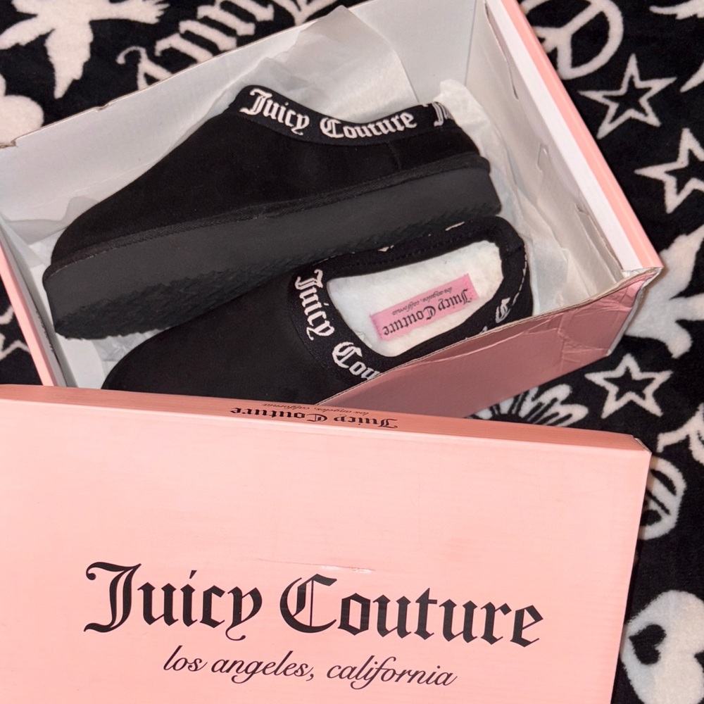Juicy Couture Black and Pink Slip-On Shoes